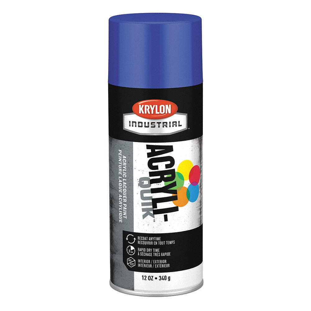 Krylon Industrial Acrylic Lacquer Gloss Safety Blue 12 Oz