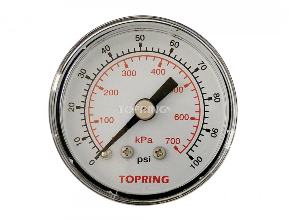 Manomètre à sec en acier 1-1/2 po 0 à 100 PSI, 1/8 (M) NPT, CBM