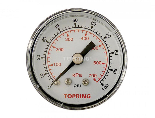 Manomètre à sec en acier 1-1/2 po 0 à 100 PSI, 1/8 (M) NPT, CBM