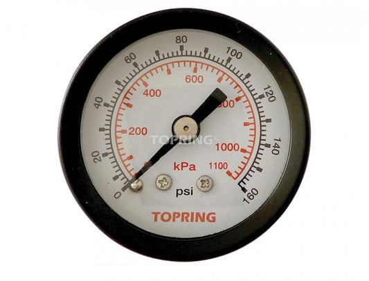 Manomètre à sec en acier 1-1/2 po 0 à 160 PSI, 1/8 (M) NPT, CBM