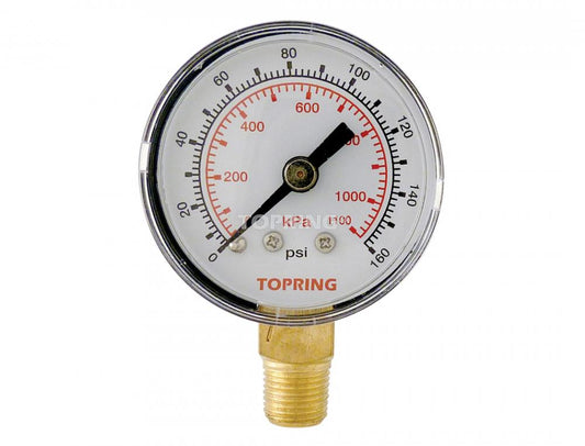 Manomètre à vide sec en acier de 1 1/2 po 0 à 160 PSI, 1/8 (M) NPT, LM