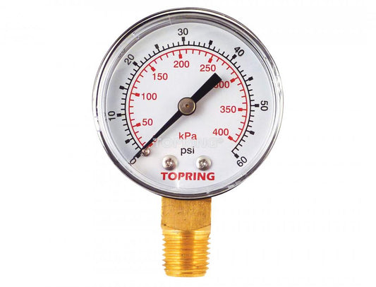 2 1/2 In. Steel Dry Vacuum Gauge 0 to 60 PSI, 1/4 (M) NPT, LM