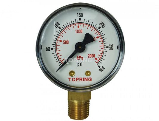 2 1/2 In. Steel Dry Vacuum Gauge 0 to 300 PSI, 1/4 (M) NPT, LM
