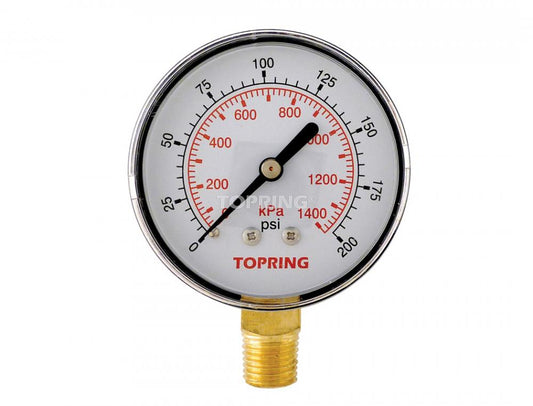 Manomètre à vide sec en acier de 2 1/2 po 0 à 200 PSI, 1/4 (M) NPT, LM