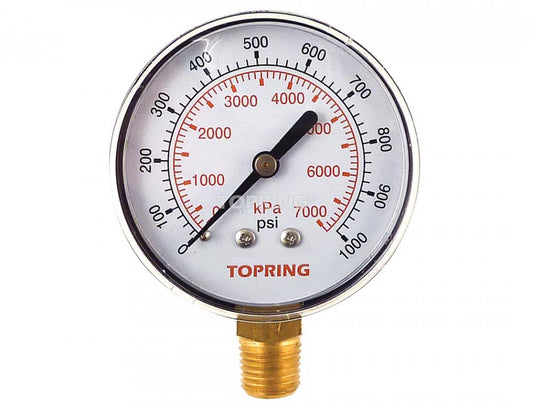 2 1/2 In. Steel Dry Vacuum Gauge 0 to 1000 PSI, 1/4 (M) NPT, LM