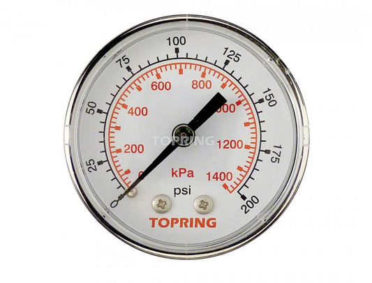 Manomètre à sec en acier 1-1/2 po 0 à 200 PSI, 1/8 (M) NPT, CBM