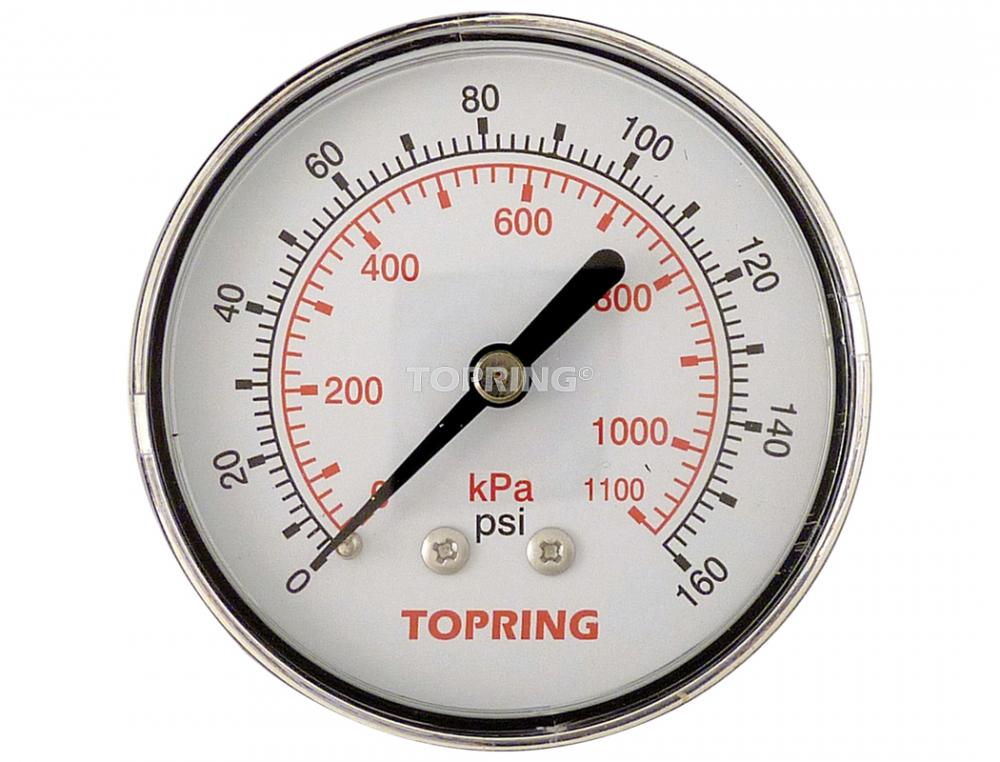 2 1/2 In. Steel Dry Vacuum Gauge 0 to 160 PSI, 1/4 (M) NPT, CBM