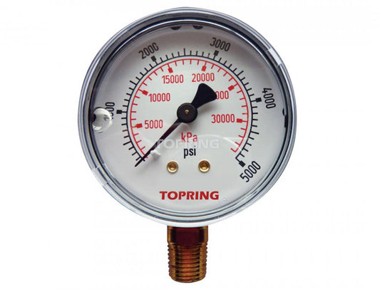 2 1/2 In. Stainless Steel Liquid Filled Pressure Gauge With Glycerin 0 to 5000 PSI