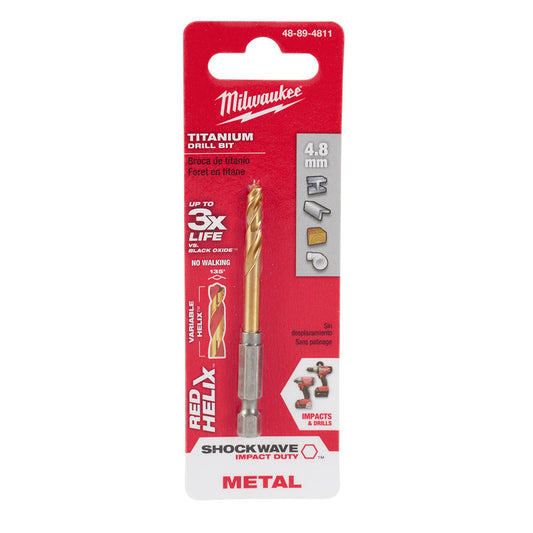 Shockwave™ Red Helix™ Titanium 4.8mm Metric Drill Bit