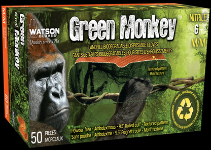 Green Monkey 6Mil Diamond Grip, Orange, 9.5in, XXLarge, 50/pk