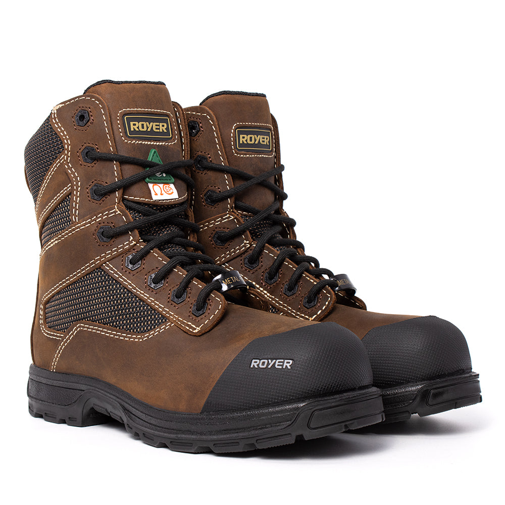Bottes de travail AGILITY™ 8" SHIELDTEX® sans métal avec PARESHOK™ brunes taille 10