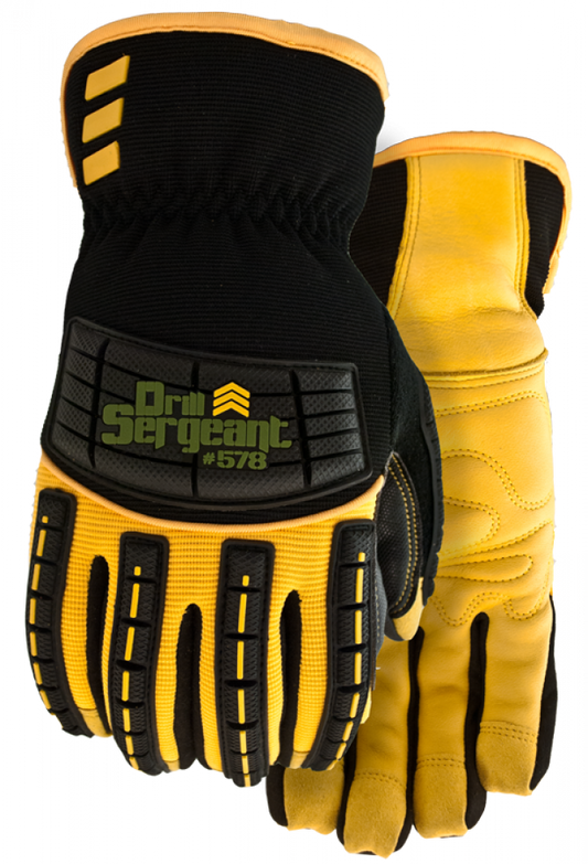 Drill Sergeant Gloves, Deerskin/Spandex, 578, SZ: M