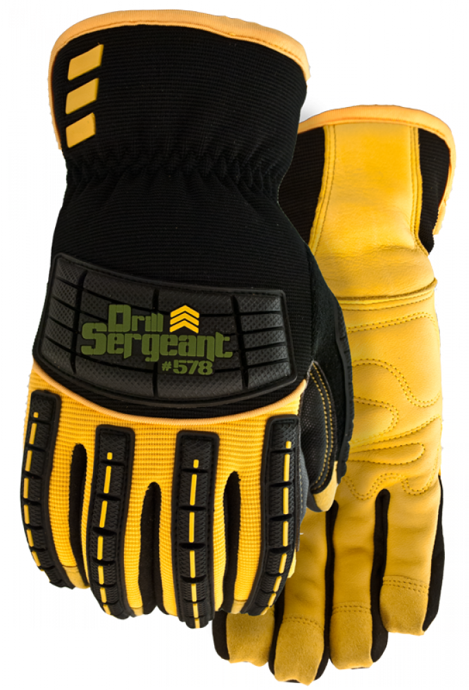Drill Sergeant Gloves, Deerskin/Spandex, 578, SZ: S