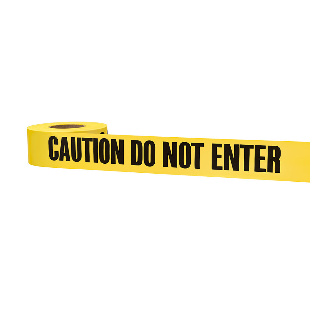 Empire® Premium Barricade Tape - Caution do Not Enter, Yellow, 2mm, 3''x 1000', 8/PK