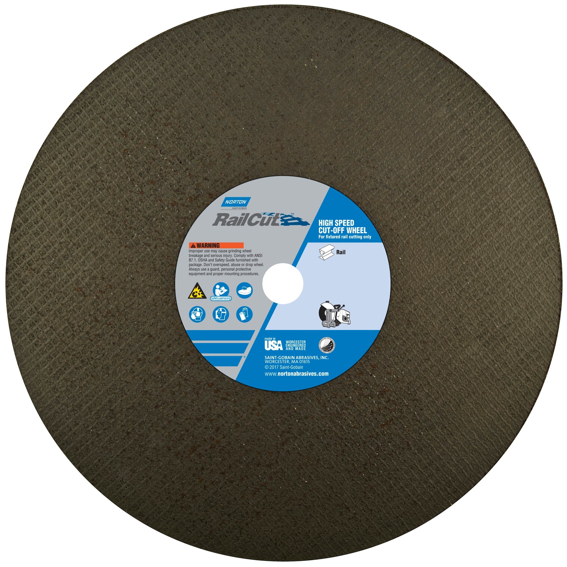 RailCut NorZon III 4NZ ZA Type 01/41 Rail Cut-Off Wheel, 14in, 1/8X1in