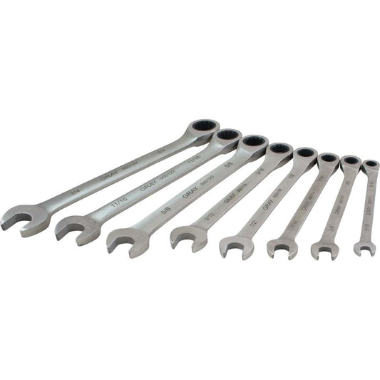 Multigear Combination Fixed Wrench - 8-Piece SAE Set
