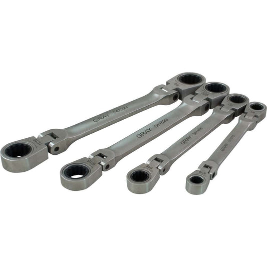 Jeu de clés à douille flexibles Multigear à double boîte - 4 pièces, SAE