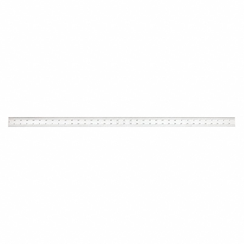 Règle en acier Starrett C404R-36, 3 pi, 1/64 po, chrome, noir, rigide, graduation gravée, satin