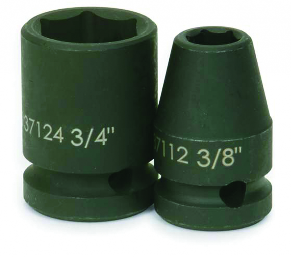 Drive Shallow Impact Sockets, 6-Point, SAE 1/2"