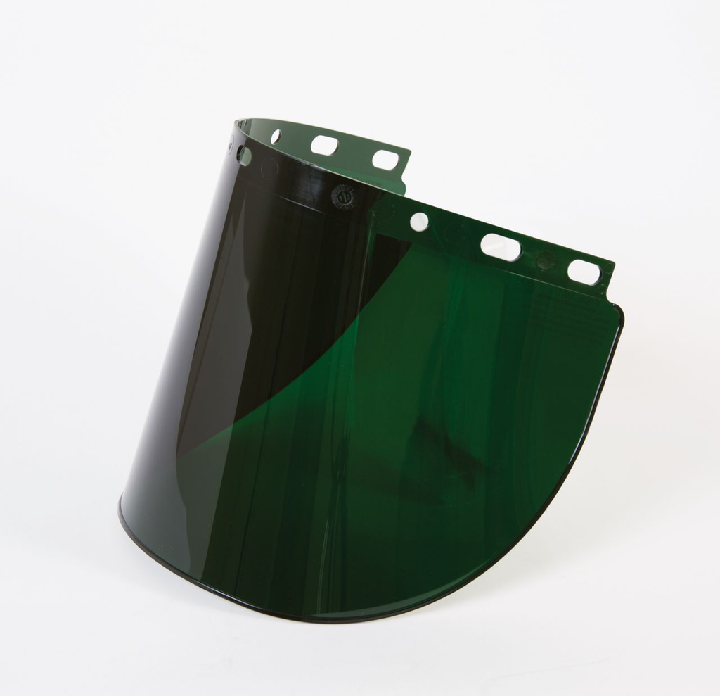 Honeywell Fibre-Metal® 9 3/4" X 19" X .06" Dark Green Propionate Extended View Faceshield