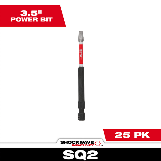 Shockwave Impact Duty Power Bits #2 Square 3-1/2in, 25/bx