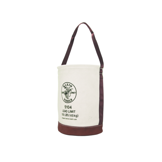 Canvas Bucket with Leather Bottom, 12-Inch