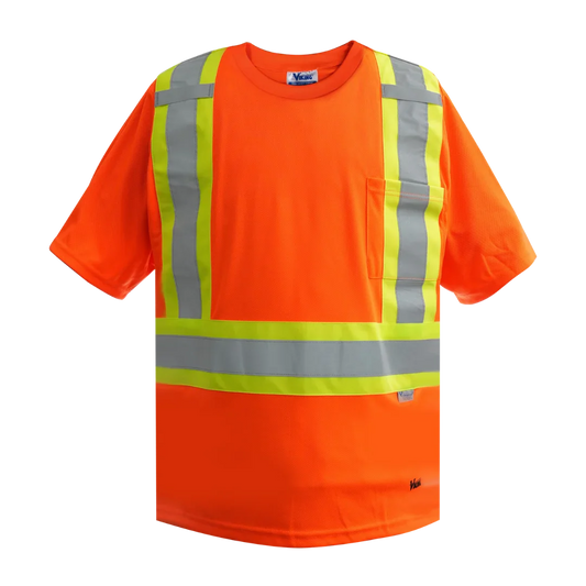 Viking® Hi-Vis Safety T-Shirt, Orange, Polyester, M