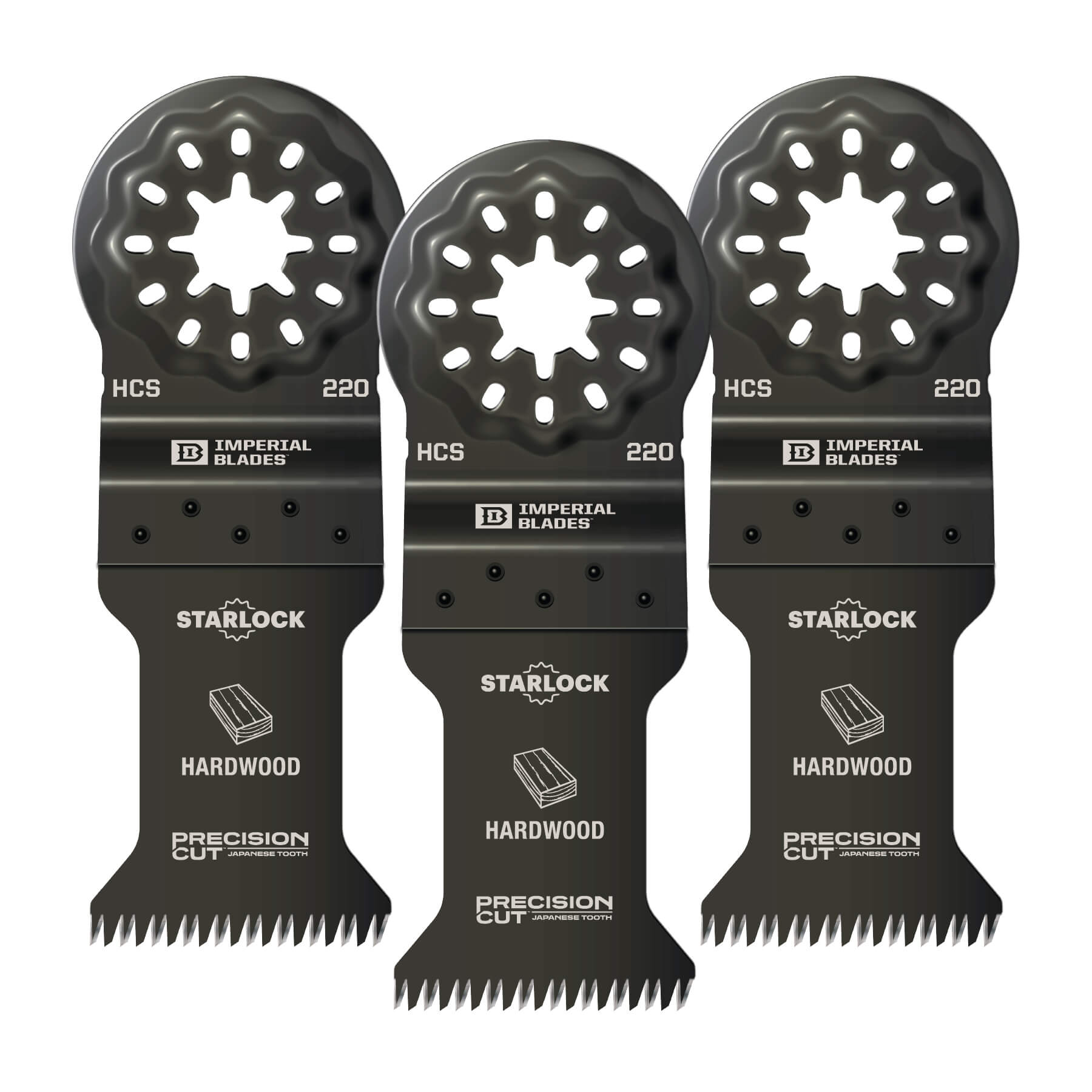 Imperial Blades Ibsl220-3 Starlock™ 1-3/8" Japanese Tooth Hardwood Blade, 3pc