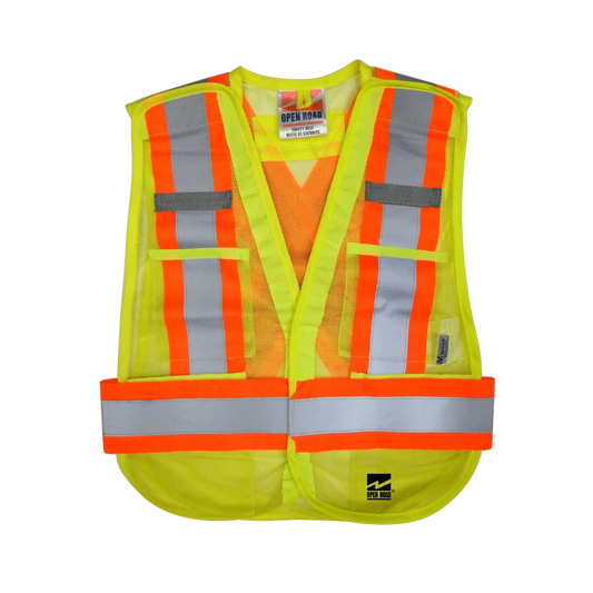 Gilet réfléchissant haute visibilité à 5 points détachable Open Road®, vert, taille unique