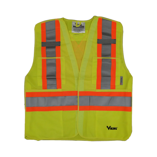Gilet de sécurité réfléchissant Viking® Hi Vis à 5 points détachable, vert, polyester, L/XL