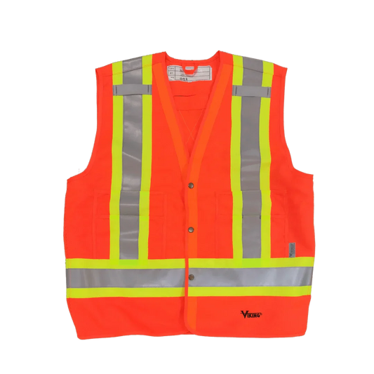 Viking® Hi Vis Reflective Tall Safety Vest, Orange, L/XL