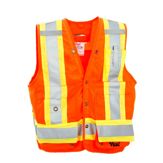 Viking® Surveyor Safety Vest with Dual Reflective Chest Straps, Orange, XXXL