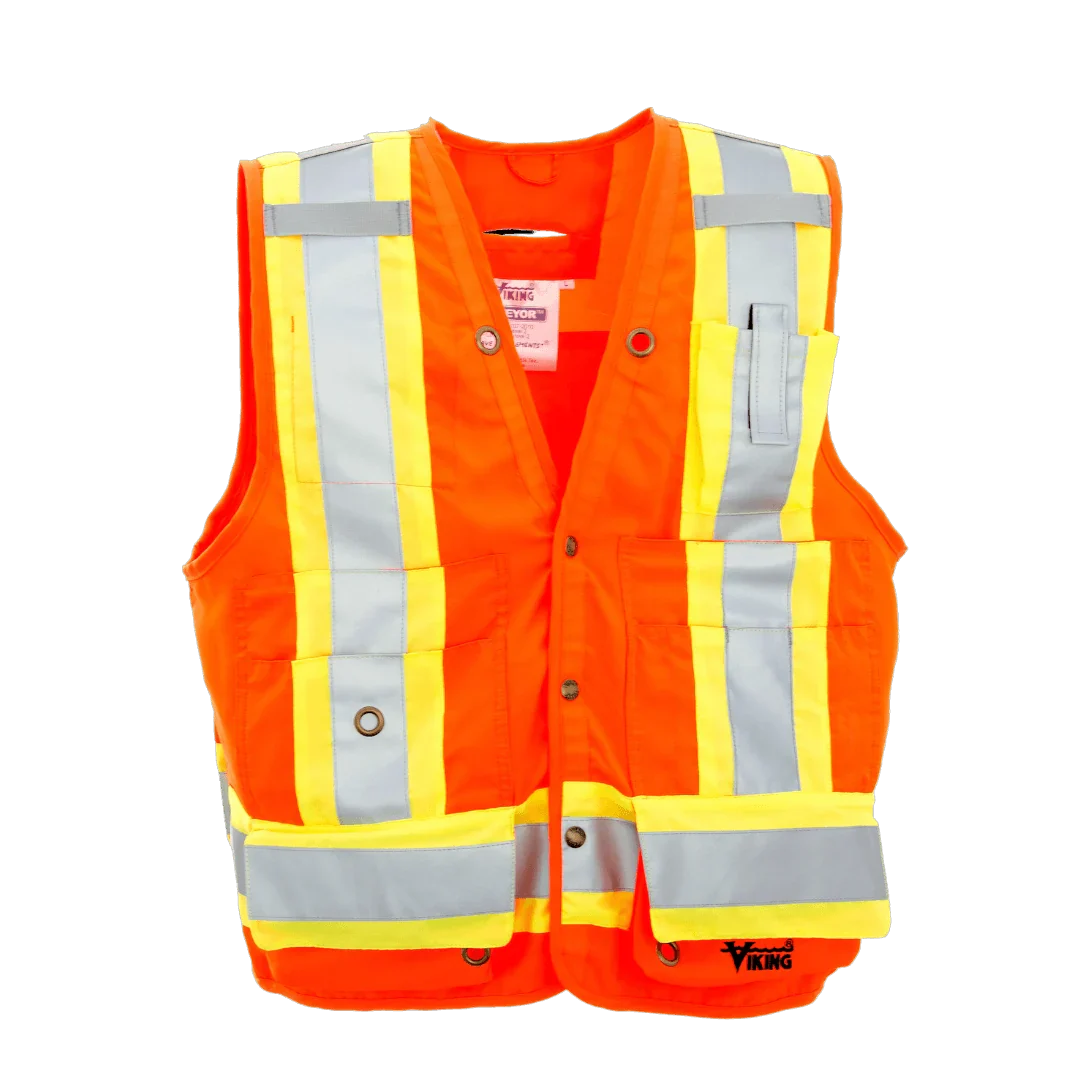 Viking® Surveyor Safety Vest with Dual Reflective Chest Straps, Orange, XXL