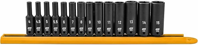 GEARWRENCH Jeu de 14 Douilles à Chocs Profondes 1/4" 6 Pans, Métrique - 84909