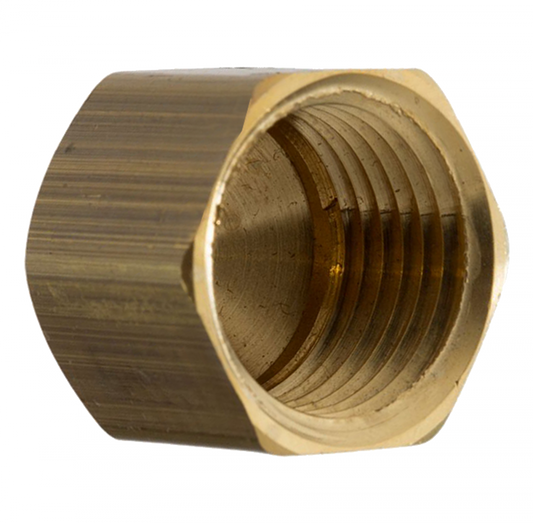 Compression Cap, Brass, 3/8 Tube OD