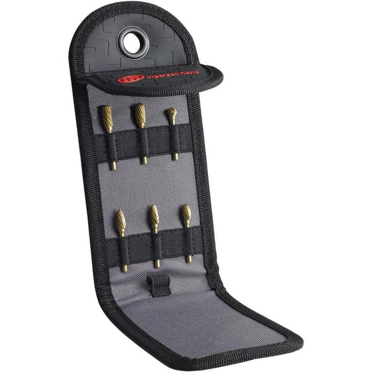 Carbide Burr Set, 6 Pc, Titanium Coated, 1/8 In Shank, 1/4 In Head Dia