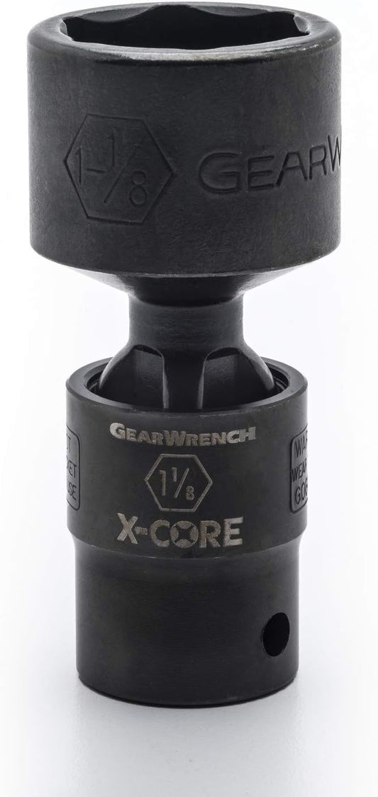 Gearwrench 1/2" Drive 6-Point Standard X-Core™ Pinless Universal Impact Sae Socket, 1-1/8" - 84747