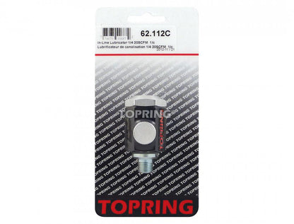 Lubrificateur en ligne en aluminium pour outils pneumatiques 1/4 (F) à 1/4 (M) NPT, 20 SCFM