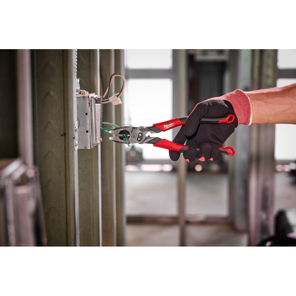 9" Lineman's Comfort Grip Pliers W/ Crimper And Bolt Cutter