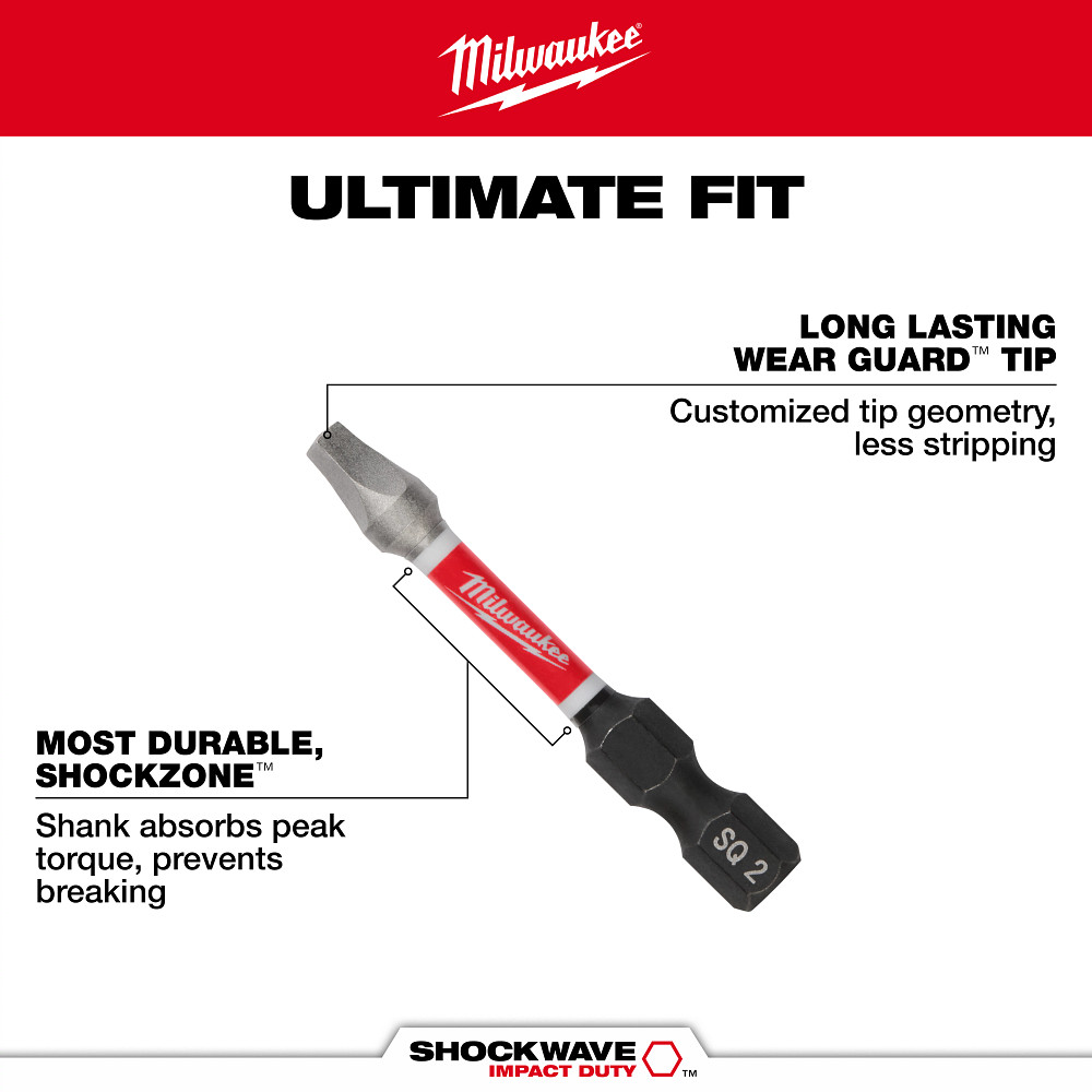 SHOCKWAVE™ Impact Duty 3-1/2" Square Recss #3 Power Bit