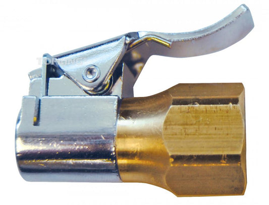 Straight Air Chuck With Hexagonal Base and Clip 1/4 (F) NPT