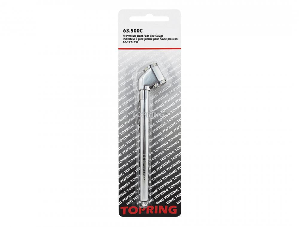 15 mm Dual Head Tire Pressure Gauge 10 to 120 PSI