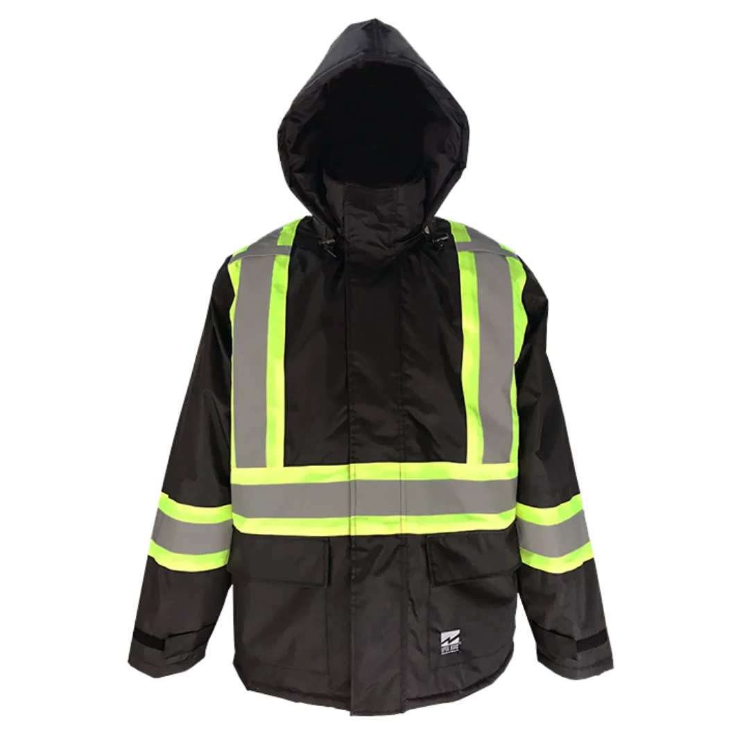 Veste isolante haute visibilité Open Road® 150D Trilobal Rip-Stop, noire, polyester, XL