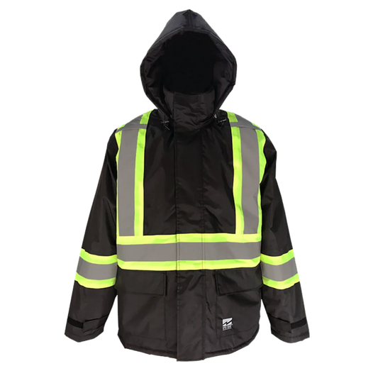 Veste isolante haute visibilité Open Road® 150D Trilobal Rip-Stop, noire, polyester, XL