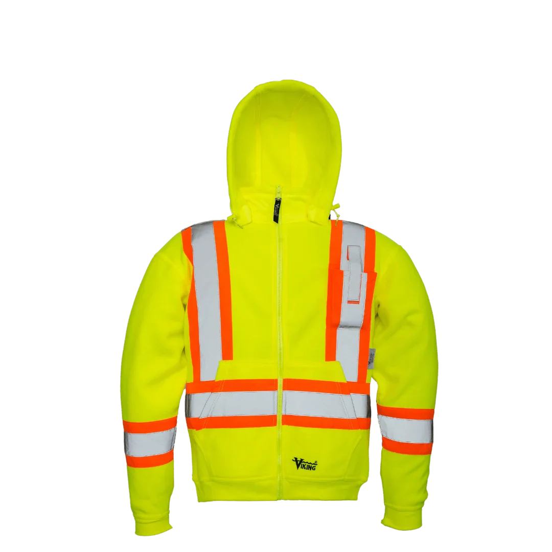 Viking® Hi-Vis Safety Fleece Hoodie, Green, M