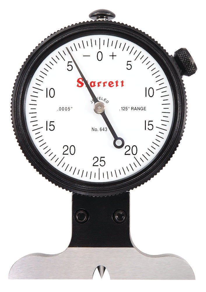 Dial Depth Gage With Knife Edge 0-.125" Range .0005" Graduations
