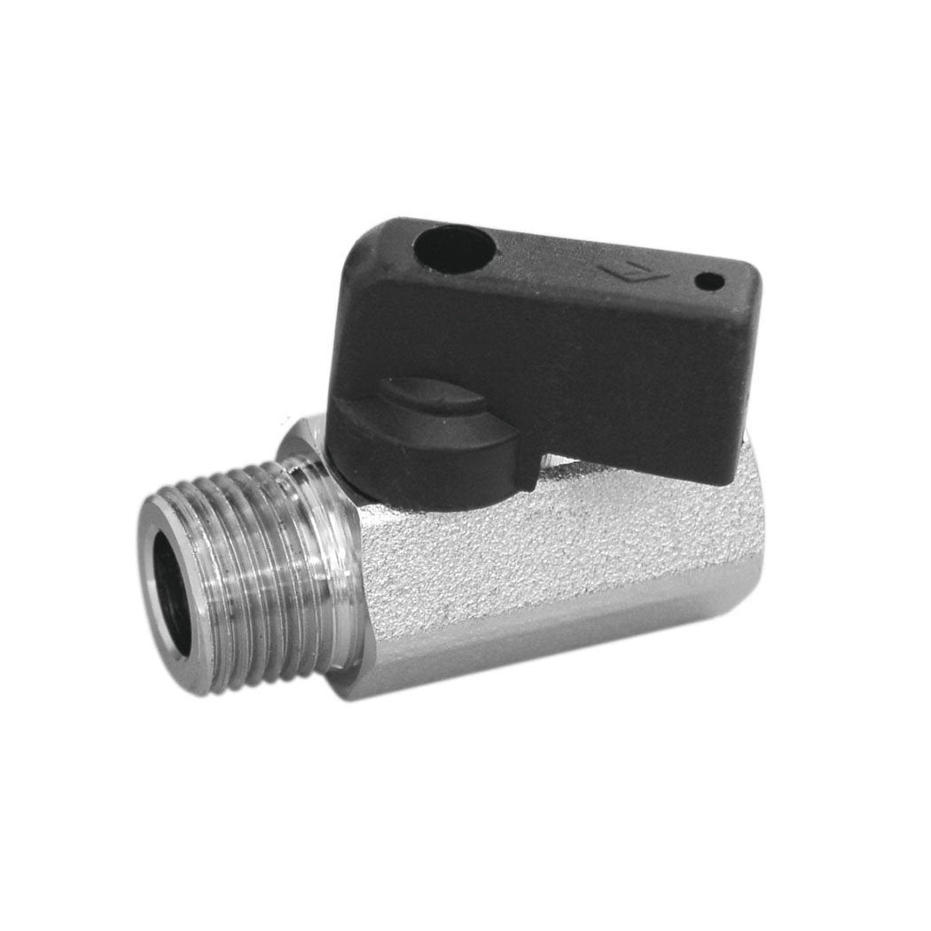 Vanne à boule mini en laiton 1/4 (F) NPT avec embout
