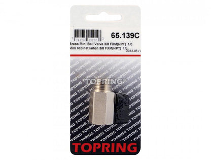 Brass Mini Ball Valve 3/8 (M) to 3/8 (F) NPT