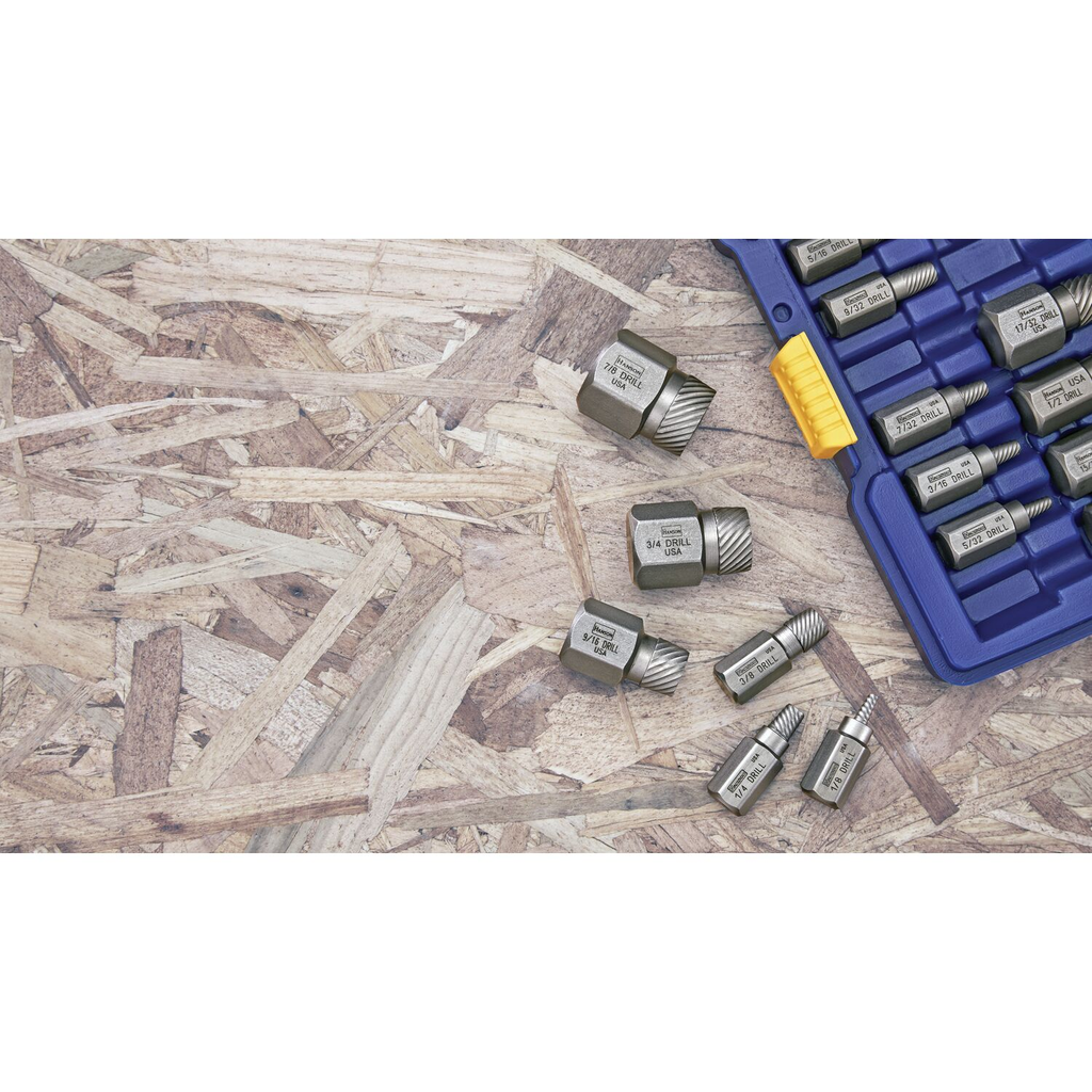 IRWIN Hex Head Multi-Spline Screw Extractors 532 Series Plastic Case Sets