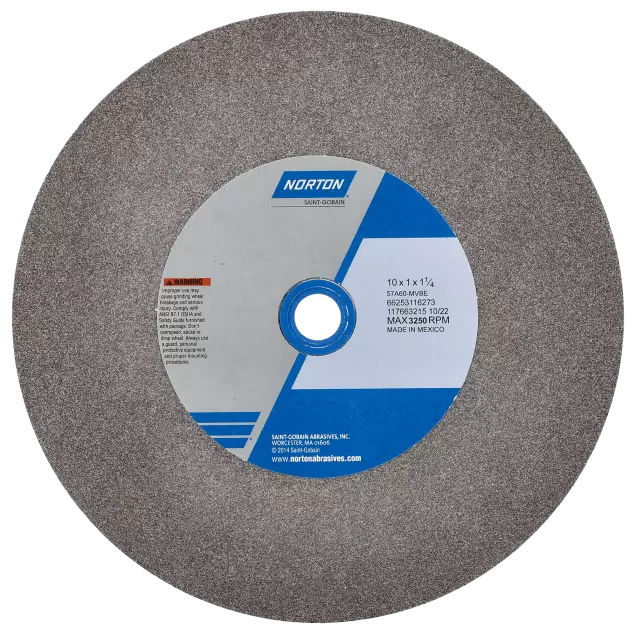 Bench or Pedestal Grinding Wheel - Grade: Medium, Grit Number: 46, Wheel Diameter: 10 in